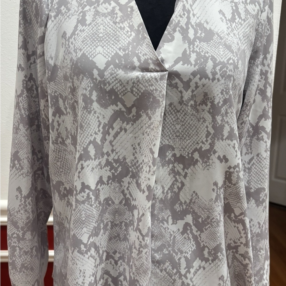 Gray Snake Print Blouse